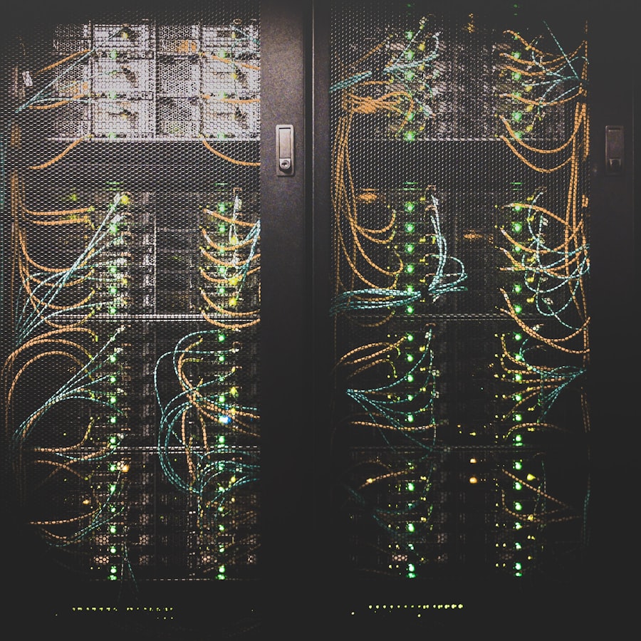 Server racks and structured cabling in a data center